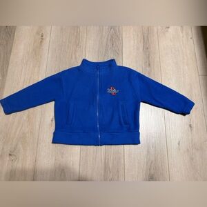Blue Zip-Up Jacket with Embroidered Logo